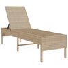 vidaXL Solstol med dyna beige 55x200x44cm konstrotting