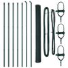 vidaXL Staket med stolpar Gr&ouml;n 1.6 x 10 m PVC-belagd st&aring;l