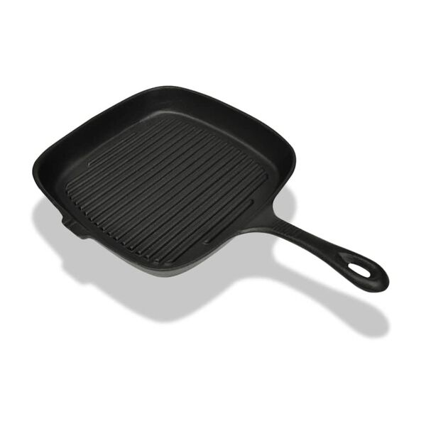 vidaXL Gjutjärnspanna grill 24 x 23 cm