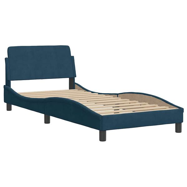 vidaXL Bed Frame with Headboard "Dover" Blue 80x200 cm Velvet