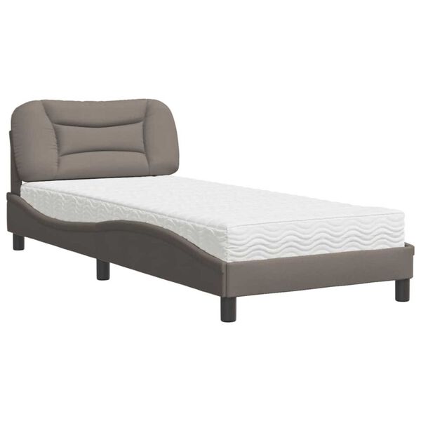 vidaXL Bed with Mattress "Hvar" Taupe 80x200 cm Fabric