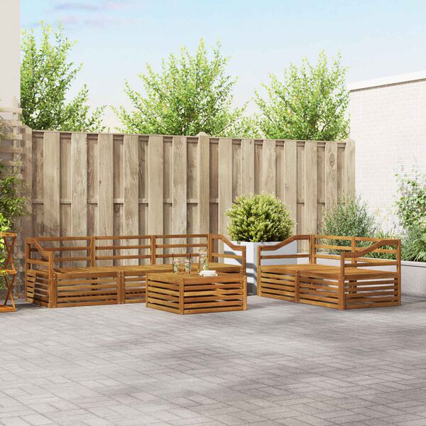 vidaXL Utomhussoffset 6 pcs Naturf&auml;rg