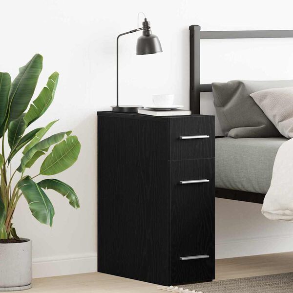 vidaXL Apotekssk&aring;p Svart ek 20 x 45.5 x 60 cm Konstruerat tr&auml;