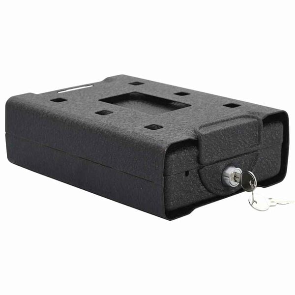 vidaXL Bilbox med l&aring;s Svart 21.8 x 16 x 7 cm St&aring;l