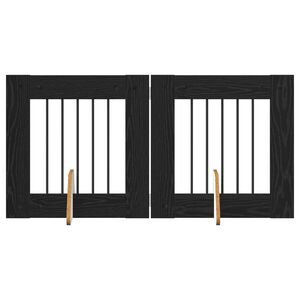 vidaXL Hundgrind med st&auml;llningar 2 pcs Svart ek 60 x 60 cm