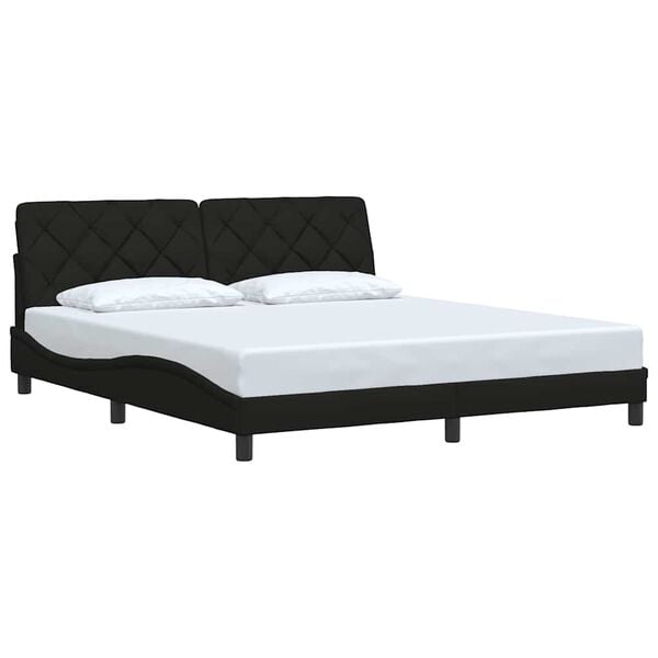vidaXL Bed Frame without Mattress Black 180x200 cm Fabric