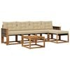 vidaXL Utomhussoffset med kudde 6 pcs Naturlig och Beige