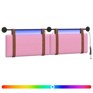 vidaXL H&auml;ngande s&auml;nggavel Med LED-lampa Rosa Antik PU