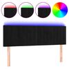 vidaXL S&auml;nggavel LED svart 144x5x78/88 cm sammet