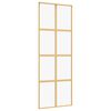 vidaXL Skjutd&ouml;rr guld 76x205 cm klart ESG-glas och aluminium