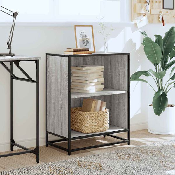 vidaXL Bokhylla grå sonoma 60x35x76 cm konstruerat trä