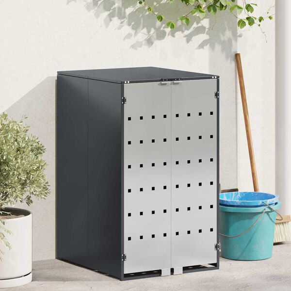 vidaXL Sopsäckslagring med Gaslyftlock för 240L behållare Antracit