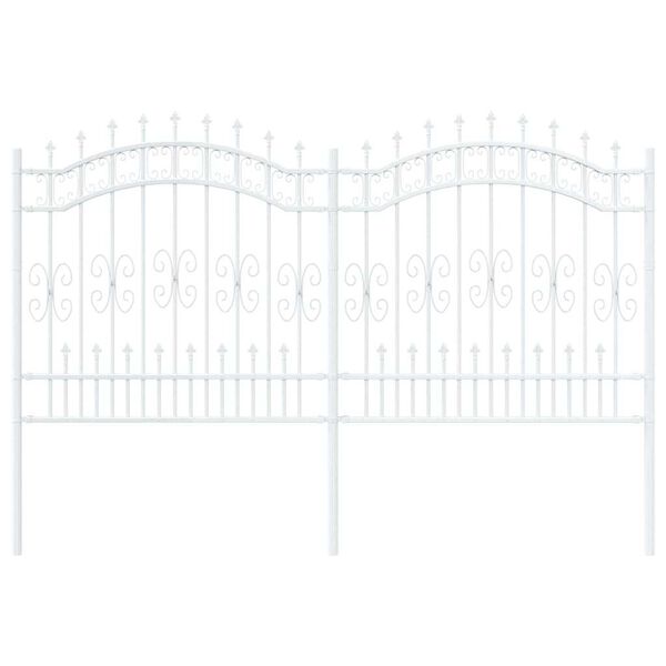 vidaXL Trädgårdsstängsel Vit 240 x 165 cm Pulverlackerad stål