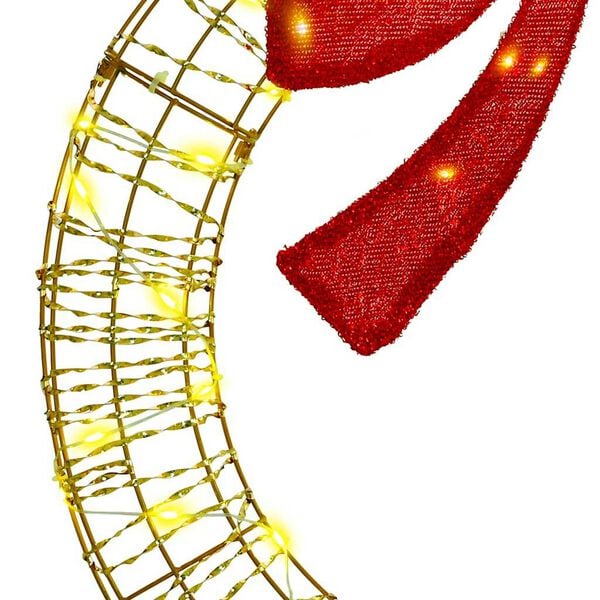 vidaXL Krans med 60 LED-lampor Varmvit 75 cm PET