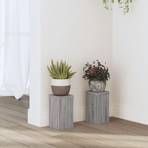 vidaXL V&auml;xtst&auml;ll 2 st gr&aring; sonoma 10x10x18 cm konstruerat tr&auml;