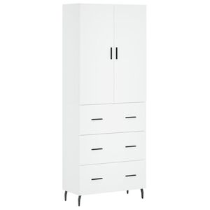 vidaXL H&ouml;gsk&aring;p vit 69,5x34x180 cm konstruerat tr&auml;