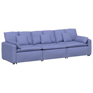vidaXL Modulsoffa med dynor jeansbl&aring;