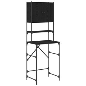 vidaXL Tv&auml;ttmaskinsk&aring;p Svart 0ak 68 x 48,5 x 194 cm Konstruerat tr&auml;