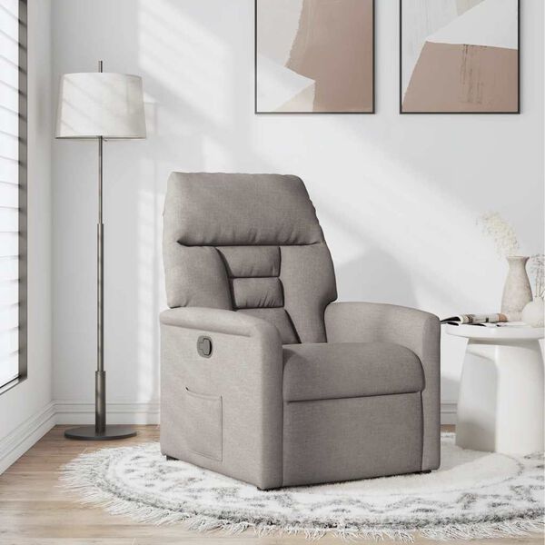 vidaXL Reclinerf&aring;t&ouml;lj taupe tyg