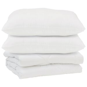 vidaXL Dunt&auml;cke med kudde 3 pcs Vit Mikrofiber