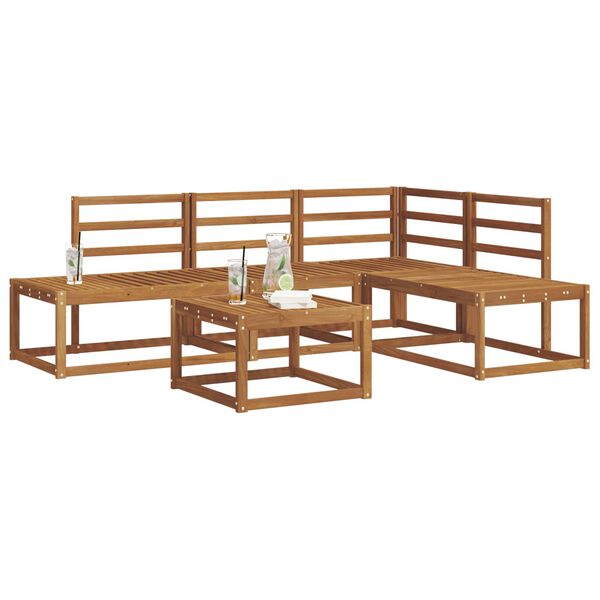 vidaXL Utomhussoffset 5 Stycke Naturf&auml;rg Massivt Akaciatr&auml;