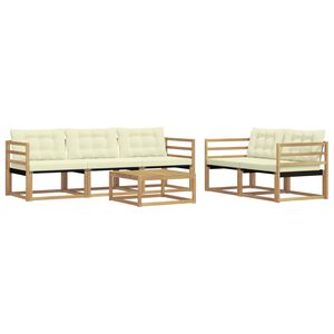 vidaXL Utomhussoffset 6 pcs Vit och gr&auml;dde 79 x 79 x 37 cm