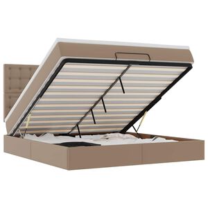 vidaXL Ottoman s&auml;ngram med madrass cappuccino 180x200 cm konstl&auml;der