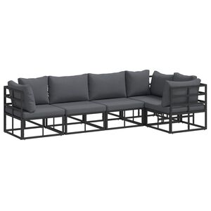 vidaXL Tr&auml;dg&aring;rdsoffset 5 st Svart Aluminium