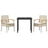 vidaXL Tr&auml;dg&aring;rdsm&ouml;belset 3 pcs Beige konstrotting