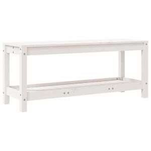 vidaXL Tr&auml;dg&aring;rdsb&auml;nk vit 108x35x45 cm massiv furu
