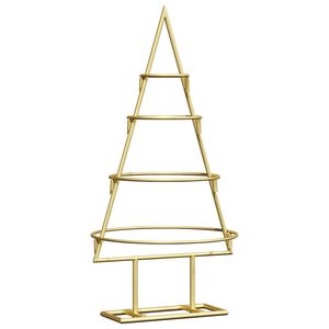 vidaXL Metall julgran med stativ Guld 60 cm Pulverlackerad st&aring;l