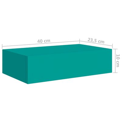 vidaXL Väggmonterade lådor blå 2 st 40x23,5x10 cm MDF