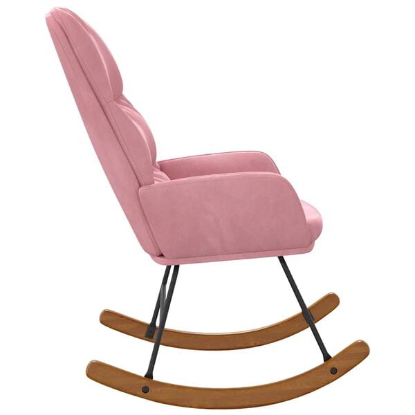 vidaXL Gungstol rosa sammet