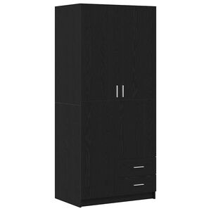 vidaXL Garderob Svart Ek 80 x 52 x 180 cm Konstruerat tr&auml;