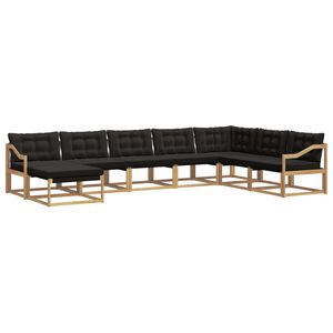 vidaXL Utomhussoffset med kudde 8 pcs Vit och svart