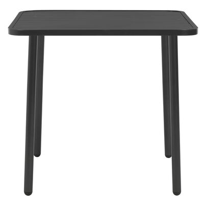 vidaXL Trädgårdsbord mörkgrå 80x80x72 cm stål