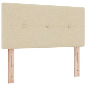 vidaXL H&ouml;jdjusterbar S&auml;nggavel med huvudgavel Kr&auml;m 80 cm tyg