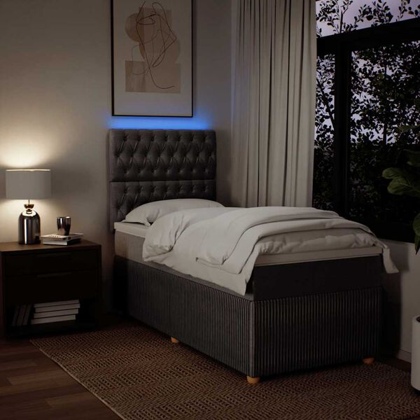 vidaXL Rams&auml;ng med madrass taupe 100x200 cm tyg