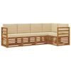 vidaXL Utomhussoffset 5 st Naturlig och Beige Polyester