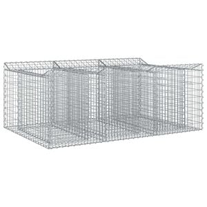 vidaXL Gabion upph&ouml;jd s&auml;ng 150 x 100 x 60 cm Galvaniserat st&aring;l Silver