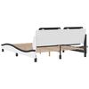 vidaXL Bed Frame without Mattress "Zadar" White and Black 160x200 cm Faux Leather