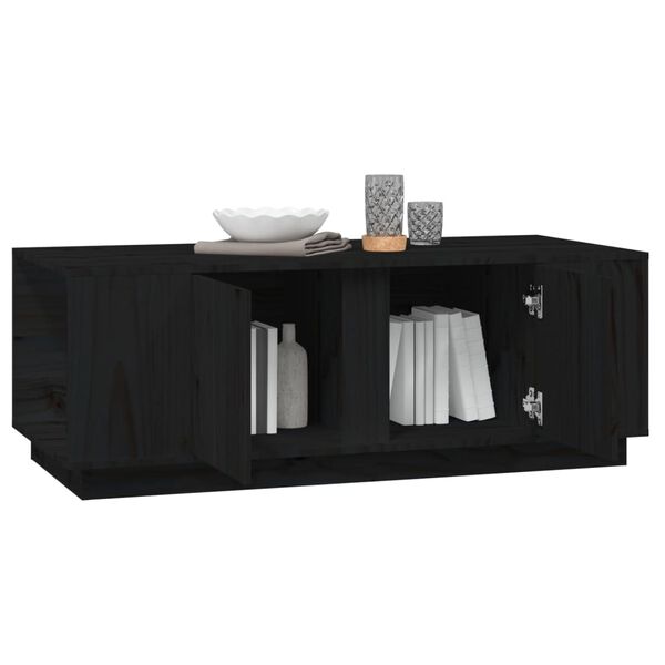 vidaXL Soffbord svart 110x50x40 cm massiv furu