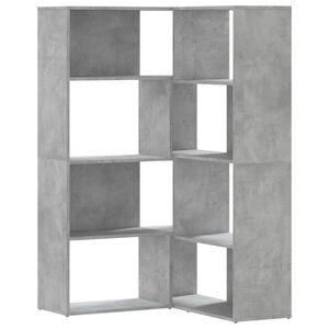 vidaXL Bokhylla h&ouml;rn 4 hyllplan betonggr&aring; 85x85x140 cm konstruerat tr&auml;