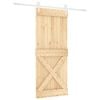 vidaXL Skjutd&ouml;rr 100 x 210 cm Massiv furu Naturlig och vit