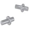 vidaXL Hylla Peg Enf&auml;rgad 2 pcs Silver 8,6 x 8,6 x 14,6 mm St&aring;l