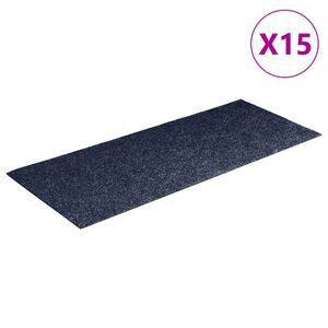 vidaXL Trappmattor sj&auml;lvh&auml;ftande 15 st 60x25 cm gr&aring;bl&aring; rektangul&auml;ra