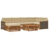 vidaXL Utomhussoffset 7 st Naturlig och Beige