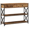 vidaXL Konsol Bord med l&aring;da med hylla Gammalt tr&auml; 100 x 28 x 75 cm