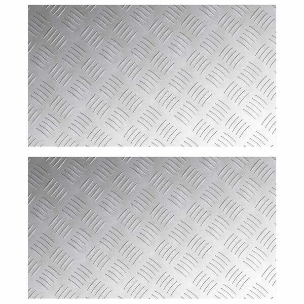 vidaXL Trappsteg Rektangul&auml;r 2 pcs Silver 70 x 40 cm Aluminium