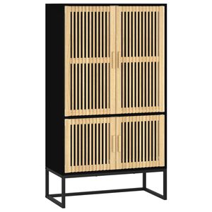 vidaXL Sk&aring;p svart 70x35x125 cm konstruerat tr&auml;